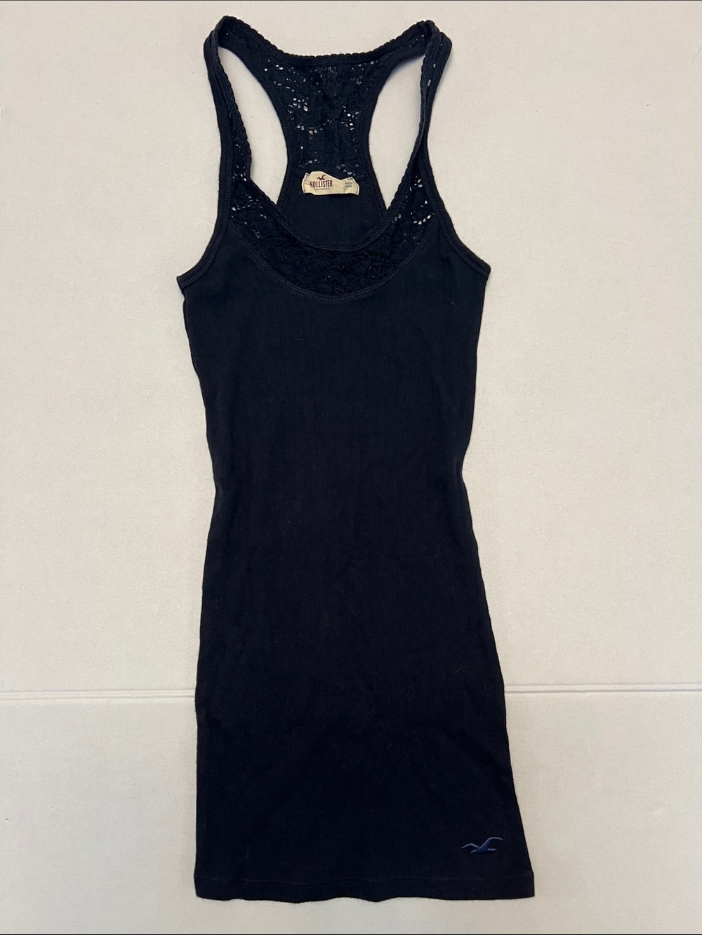 Hollister Y2K blue Lace Trim Racerback Cami Tank Top Bella Swan Coquette size M